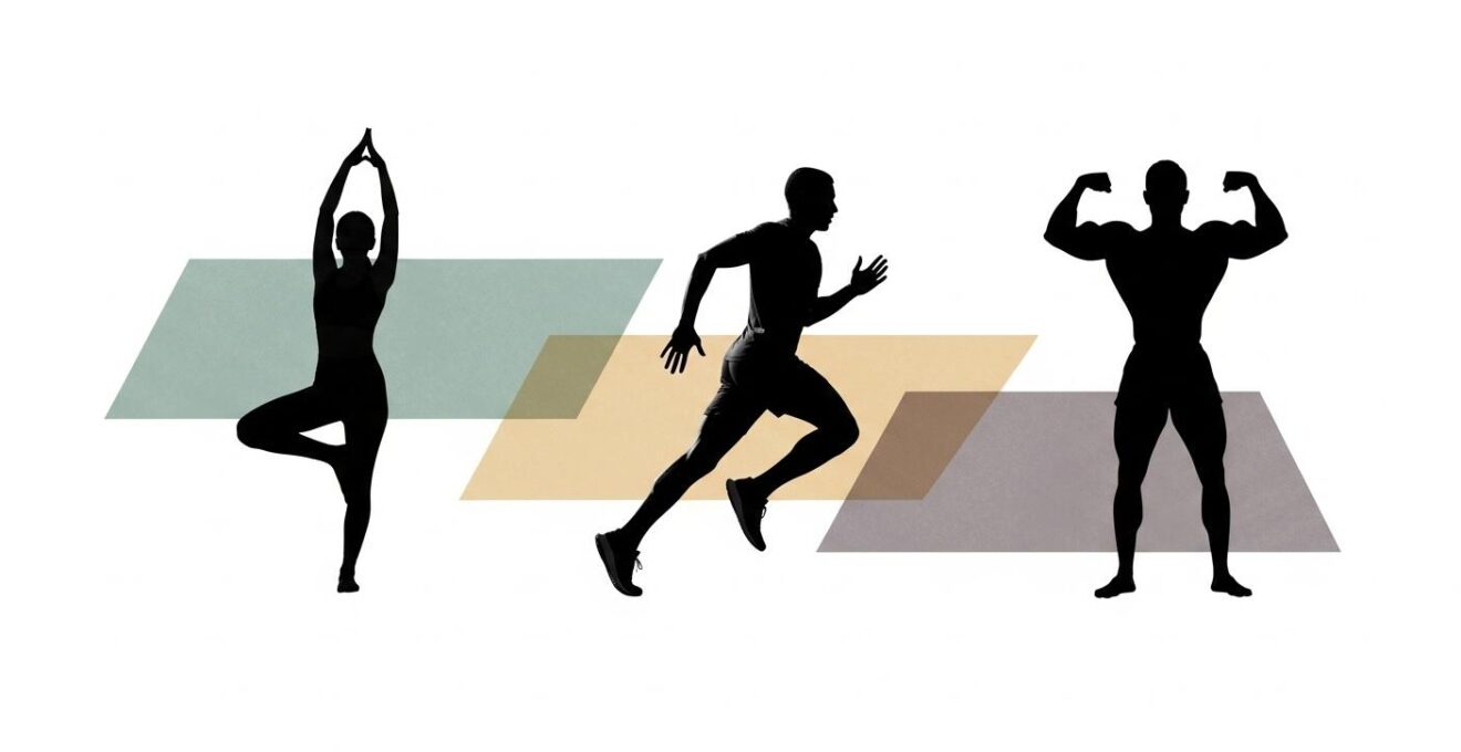 Tableau comparatif symbolique des sports pour la détoxification avec icônes attribuées aux différentes activités