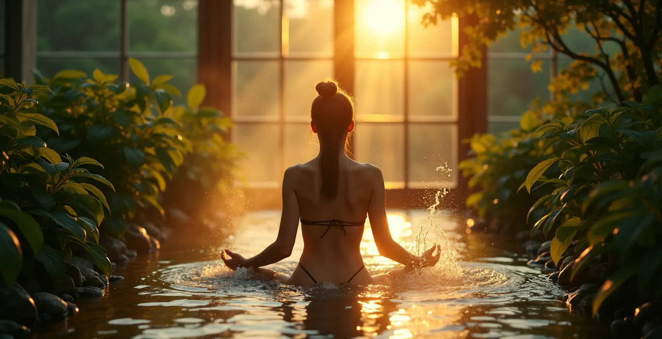 Représentation symbolique de la naturopathie mettant en avant la médecine traditionnelle occidentale avec des éléments naturels et la force vitale