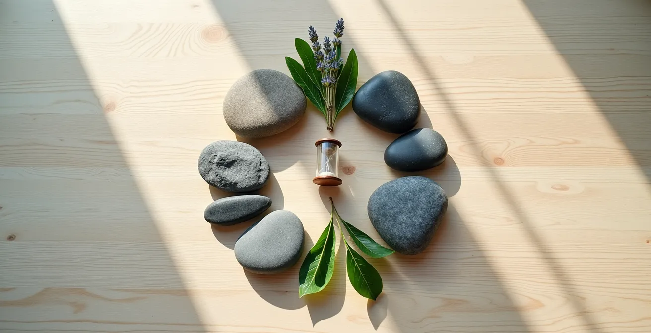 Visualisation des cycles d'énergie naturels avec éléments zen