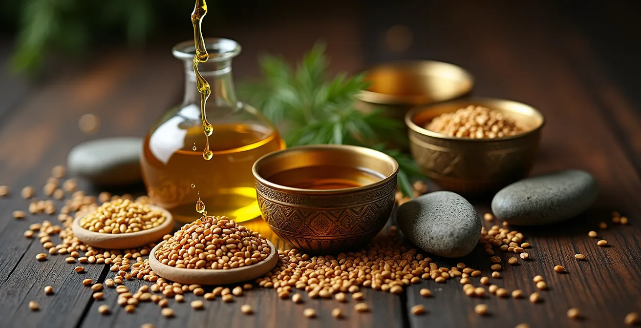 Comparaison visuelle entre différentes techniques de massage ayurvédique incluant l'Abhyanga et le Shirodhara