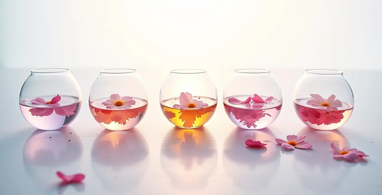 Illustration symbolique de la résonance vibratoire d'un élixir floral